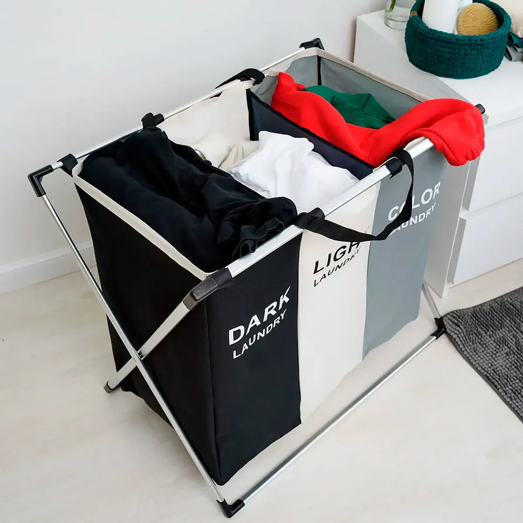 Cesto Triple Plegable Para Ropa Sucia