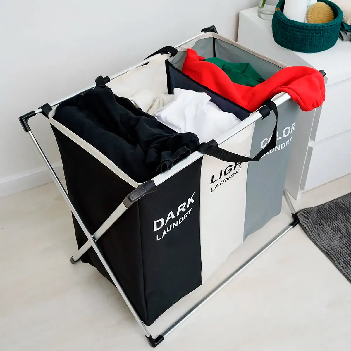 Cesto Triple Plegable Para Ropa Sucia